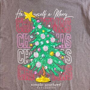 Simply Southern Disco Christmas Tree T Shirt Size Medium